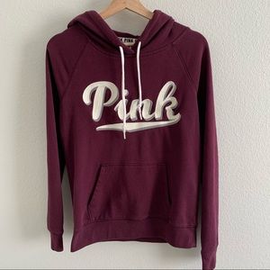 Victoria’s Secret PINK embroidered burgundy hoodie
